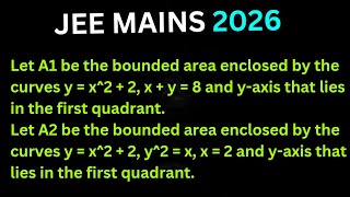 JEE MAINS 2026 PYQS | AREA UNDER CURVES | 24 JAN SHIFT 1