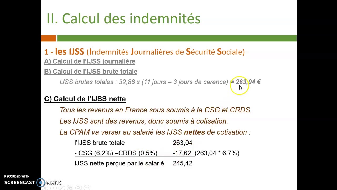 Cours absence maladie = Vidéo n°2