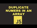 To Find Duplicate Numbers In An Array.|JavaScript Program|Arrays|Filter Method