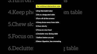 Eat without distraction rule#distractionfree #healthtips #activelifestyle #lifestyle #english