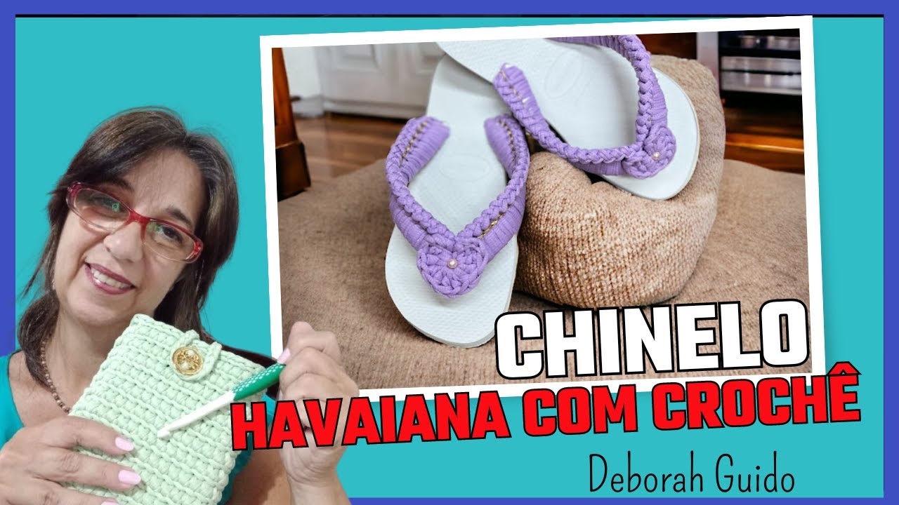 Chinelo em Crochê com Fio de Malha