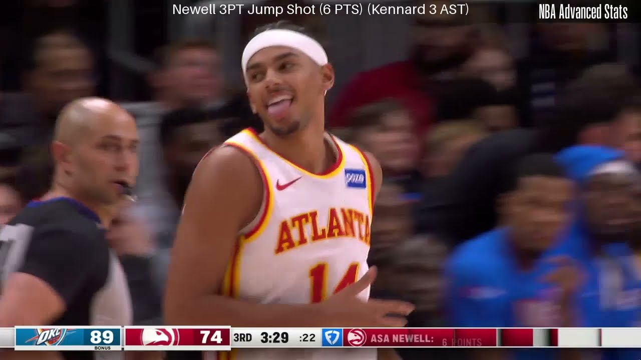Rookie Asa Newell Full Play Atlanta Hawks vs Oklahoma City Thunder - October 25, 2025