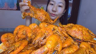 Crab, Octopus, Shrimp Curry Cooked With Butter (Seafood) || Mukbang