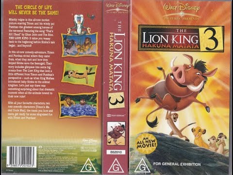 opening to the lion king 3 hakuna matata vhs australia 2004