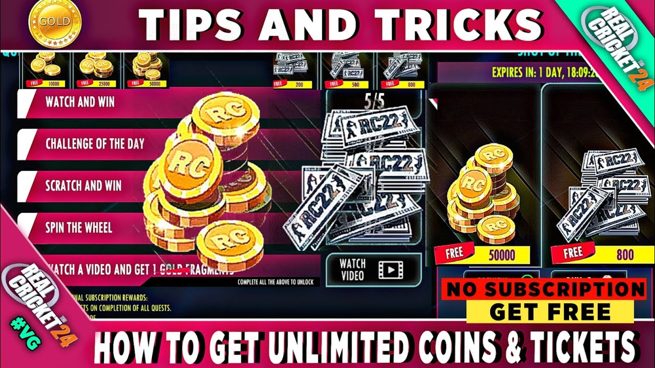 How to Get Gold Coins and Tickets in Real Cricket 24 | coin or ticket ...