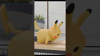 Pikachu from Pokemon push-ups - a sweet #short 3D animation in a realistic style #pikachu