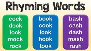 Rhyming words for kindergarten | Rhyming Words for kids | English Vocabulary for Kids