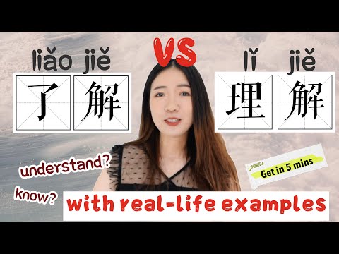 How to say “understand”: 了解 (liǎo jiě) vs 理解(lǐ jiě) -Learn Chinese学汉语 -Chinese Grammar/HSK word