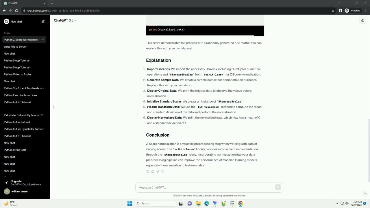 Python z score normalization youtube