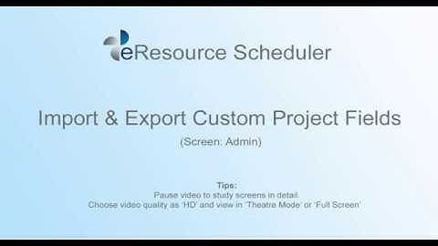 Import & Export Custom Project Fields - eRS Project Resource Management