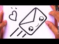 How To Draw A Cute Envelope with Love Heart, Draw cute things