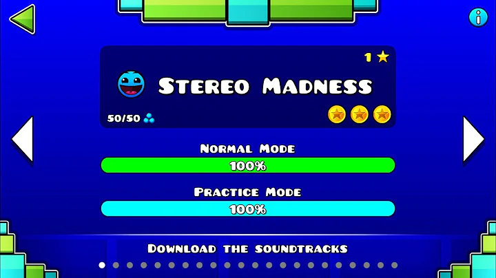 Level 1: Stereo Madness (Easy 1⭐️) - All secret coins | Geometry Dash 2.11 #gd10