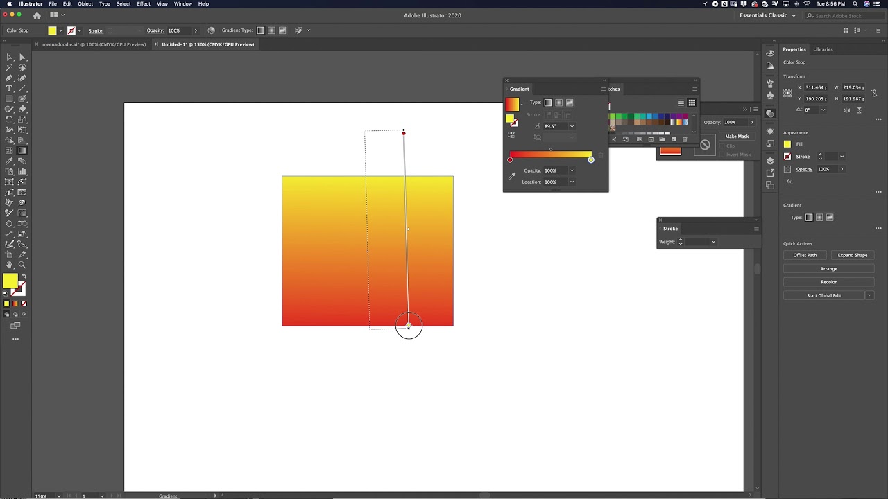 Basic Adobe Illustrator tutorial - GRADIENT + MASKING PART 1 - YouTube
