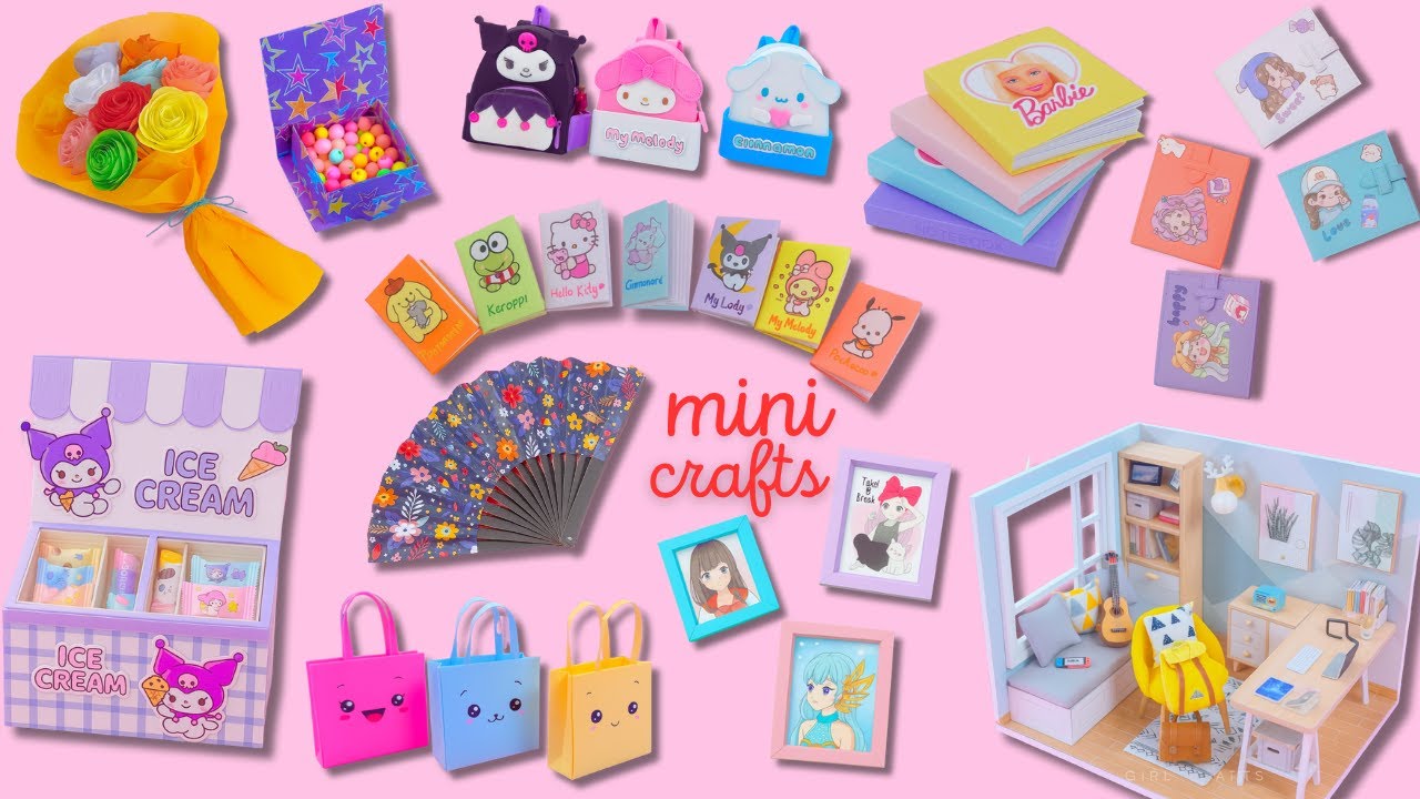 15+ Mini Paper Crafts You'll Love! Sanrio, Ice Cream, Notebooks, Organizers & Gifts