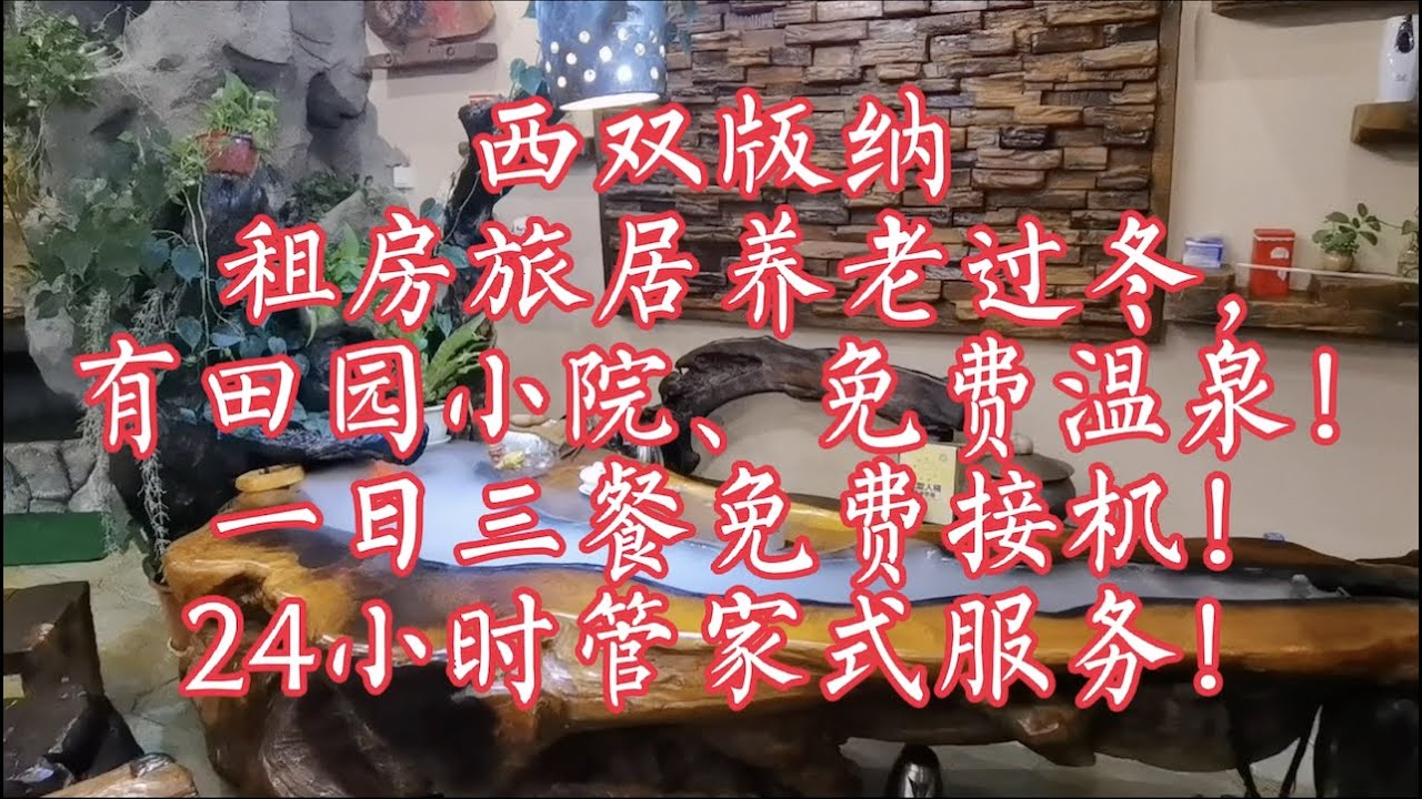 【小龙在版纳】西双版纳租房旅居养老过冬，有田园小院、免费温泉！一日三餐免费接机！24小时管家式服务！25/11/2021 - YouTube