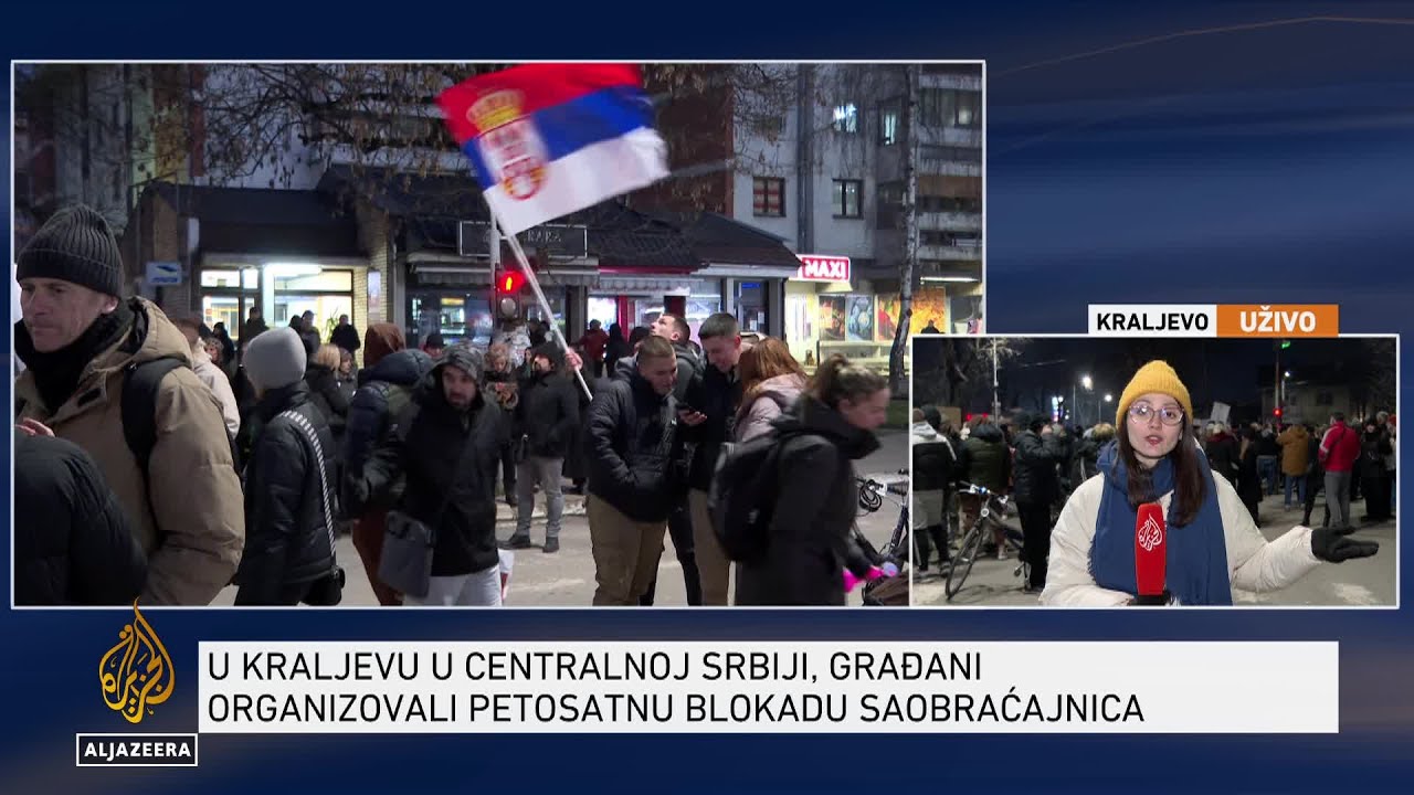 وصل المتظاهرون في كرالييفو إلى ثاني تقاطع من أصل ثلاثة تقاطعات