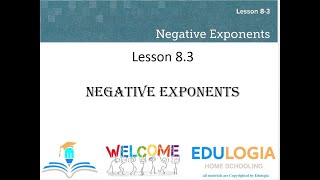 Edulogia Grade 11 Quarter 2 Negative Powers Lesson 8 3 Negative Exponents
