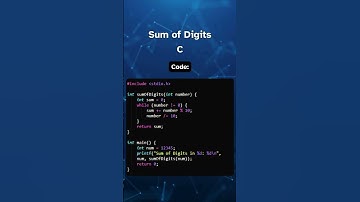 Calculate the Sum of Digits in C #clanguage #coder #coding #tutorial #programming #addition #gaming
