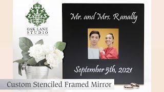 Custom Stenciled Framed Mirror Project | Oak Lane Studio