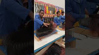 African Synthetic wig making, pre-processing: color mixing. Wig making skills. Handmade. (563)
