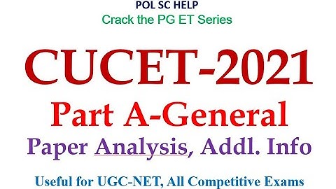 Paper Analysis: CUCET-2021- Part A-General (Aptitude Test)