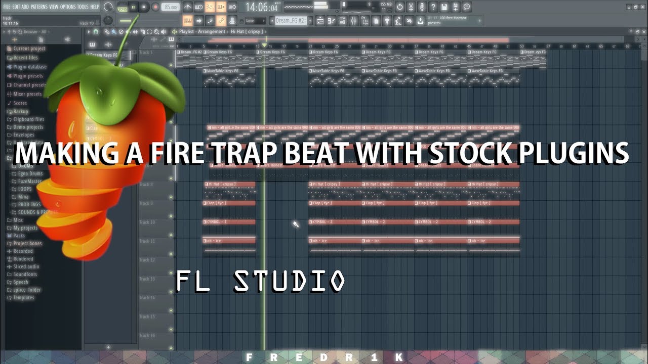 MAKING A FIRE TRAP BEAT WITH STOCK PLUGINS - FL STUDIO - YouTube