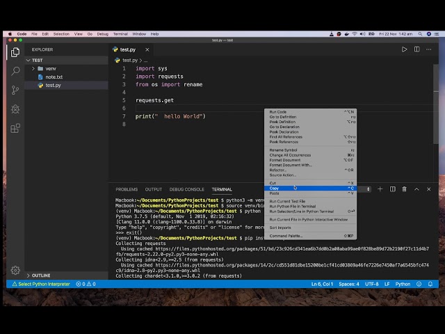 work with virtualenv python in visual studio code work with virtualenv python in visual studio code