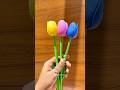 DIY Clay Tulip 🌷 #diy #art #usa #craft #clay #flowers