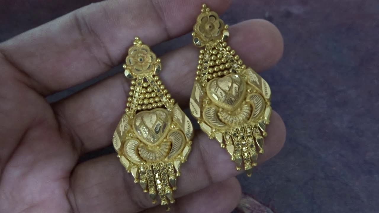 Ethereal Radha Krishna Drop 22KT Gold Earrings