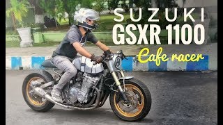 Suzuki GSXR1100cc CAFE RACER (review and testride) MOTOVLOG
