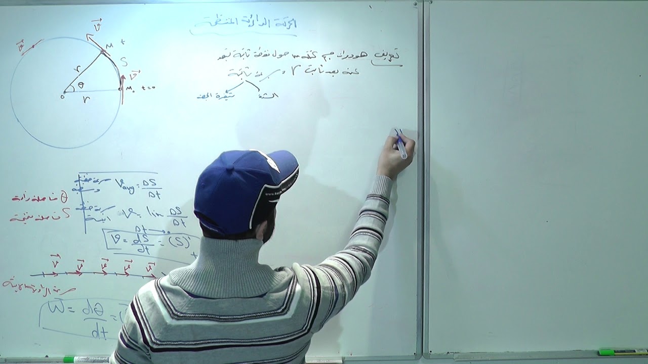 24- الحركة الدائرية المنتظمة خواصها ومركبات التسارع فيها وتوابعها الزمنية.    ( أنس أحمد)