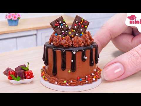 🍫 So Sweet Mini Chocolate Drip Cake With Sprinkles Decorating Ideas | Mini Bakery thumbnail