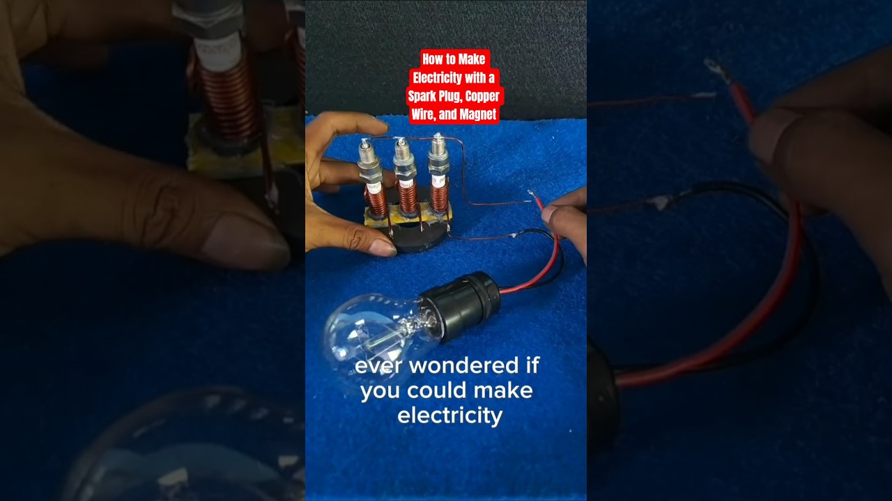 Electricity with a Spark Plug,Copper Wire, and Magnet 