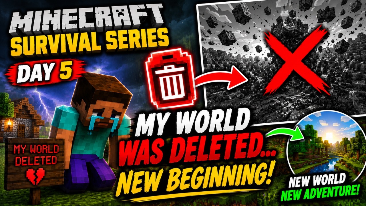 Minecraft Survival Series #5 | My World Got Deleted... 😭 New Beginning!
