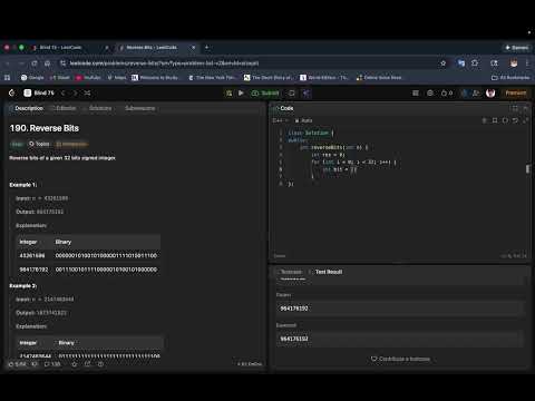 Reverse Bits [LC-190] LeetCode Solution + Code Walkthrough