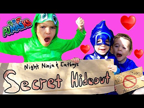 PJ Masks Secret HIDEOUT 2 Part Series of Episodes with Night Ninja Gekko & Catboy