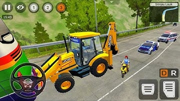 JCB 3DX BACKHOE LOADER DRIVING - JCB WALA GAME - JCB VIDEO - JCB GAME -  BUS SIMULATOR INDONESIA