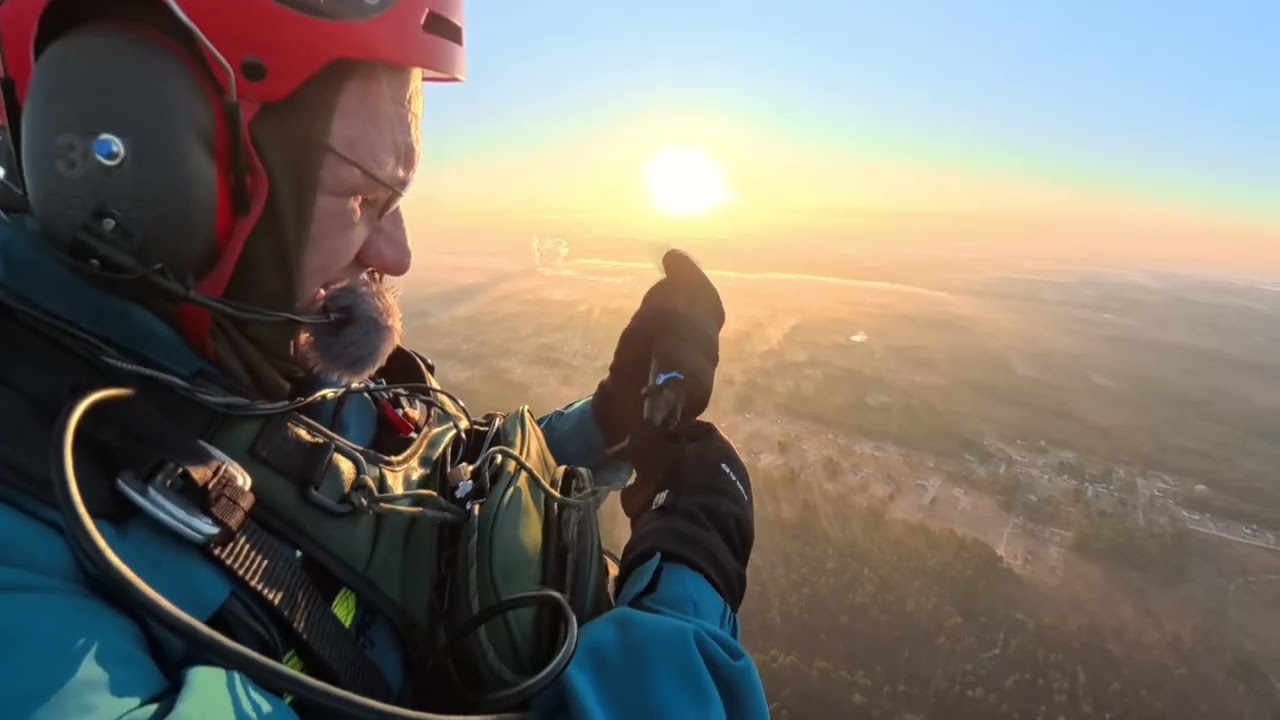 Flight of the Dawn Patrol! Paramotor sunrise