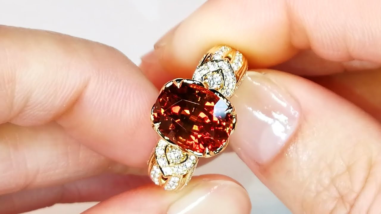 Mandarin Garnet Ring  at 5.19 carats by Kat Florence KF08286