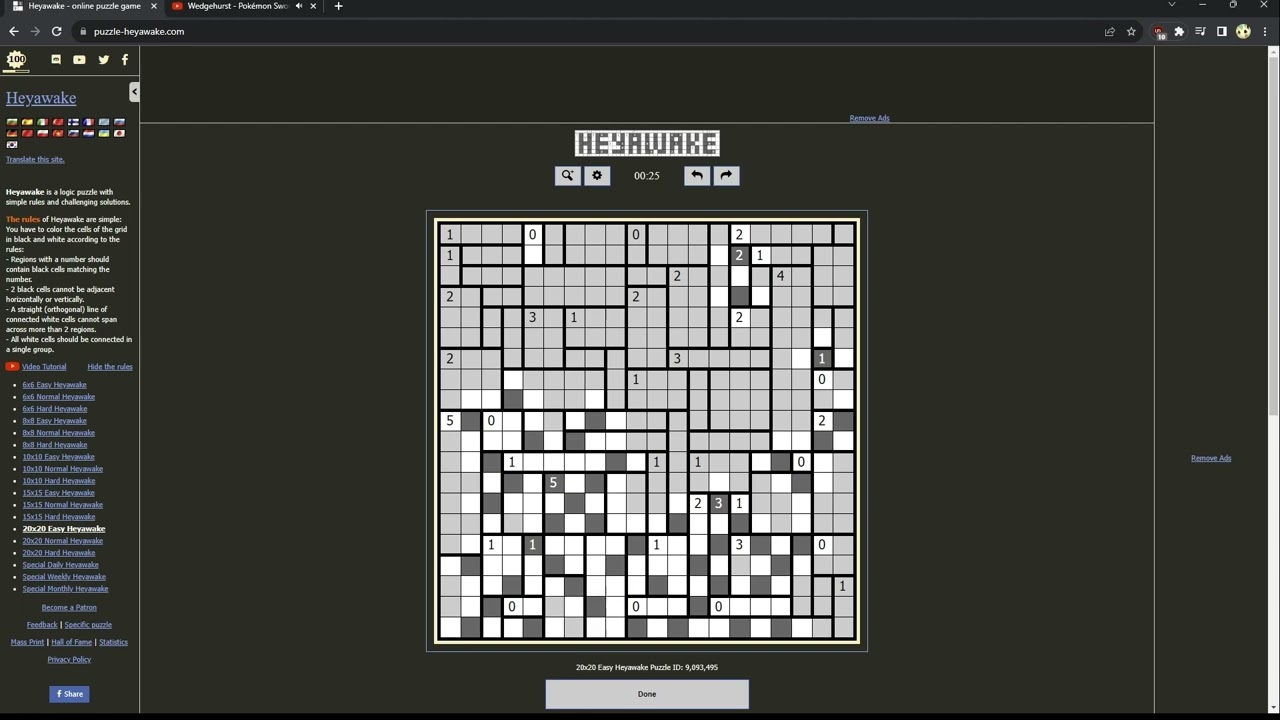heyawake (20x20 easy) 