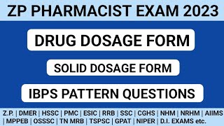 DRUG DOSAGE FORM MCQS | ZP PHARMACIST IBPS PATTERN QUESTIONS | SOLID DOSAGE FORM MCQS screenshot 2