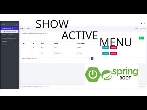 How to show current active menu in admin lte when config with springboot