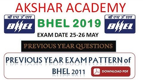 BHEL Previous year official exam pattern and previous year question papers