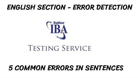 IBA STS Error Detection|| Errors in Sentences|| Correct ans Incorrect Sentences STS IBA Sukkur