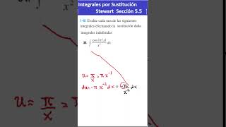 34) Integral por sustitución cos(pi/x)/x^2 Sección 5.5 Stewart Cálculo