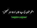 Hakeem luqmans 13 important advices to his words  haqeem luqman quotes