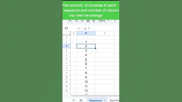 Create a sequential list of numbers using Sequence formula in Google sheets