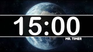 15 Minute Timer with Inspiring Music! Timer for Kids Space Earth Countdown!