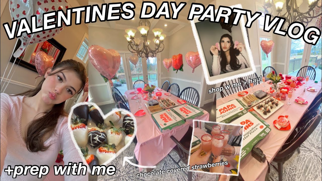 VALENTINES DAY PARTY VLOG + PREP WITH ME (shopping, baking, haul, friends & more!!)