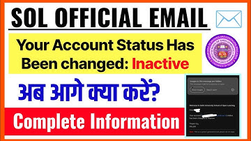 DU SOL Official Email For Students: Your Account Status Has Been changed: Inactive- What is Solution